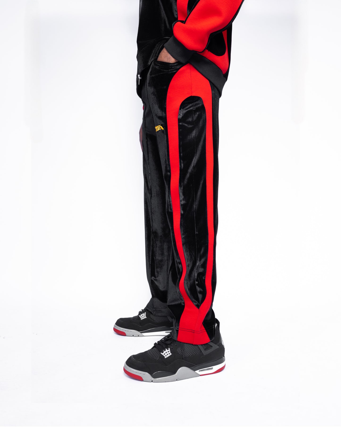 Halo Track Pants Velour (Bred) - ANGEL ARCADE