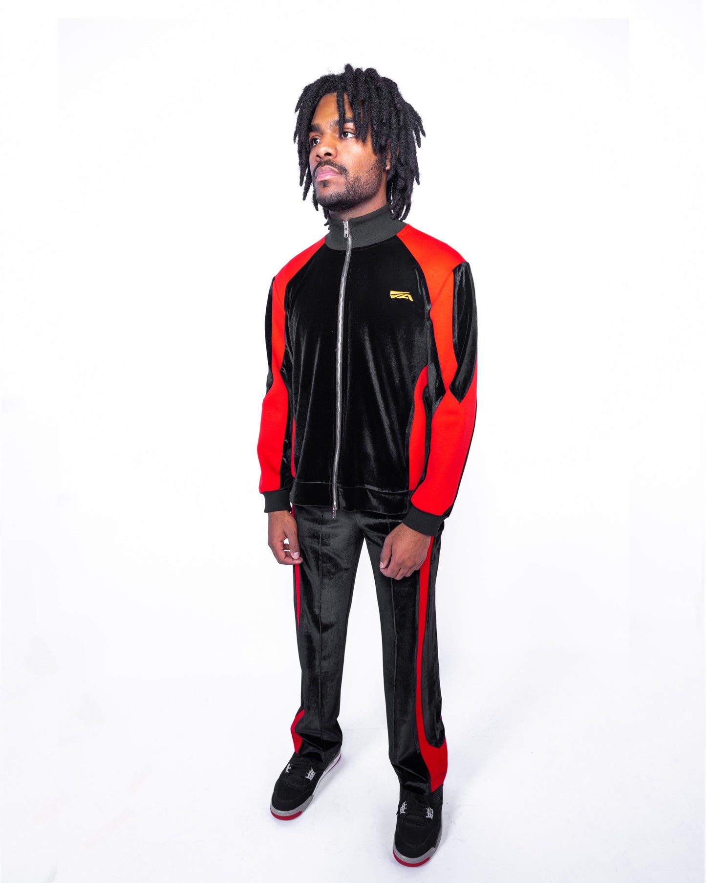 Halo Track Pants Velour (Bred) - ANGEL ARCADE