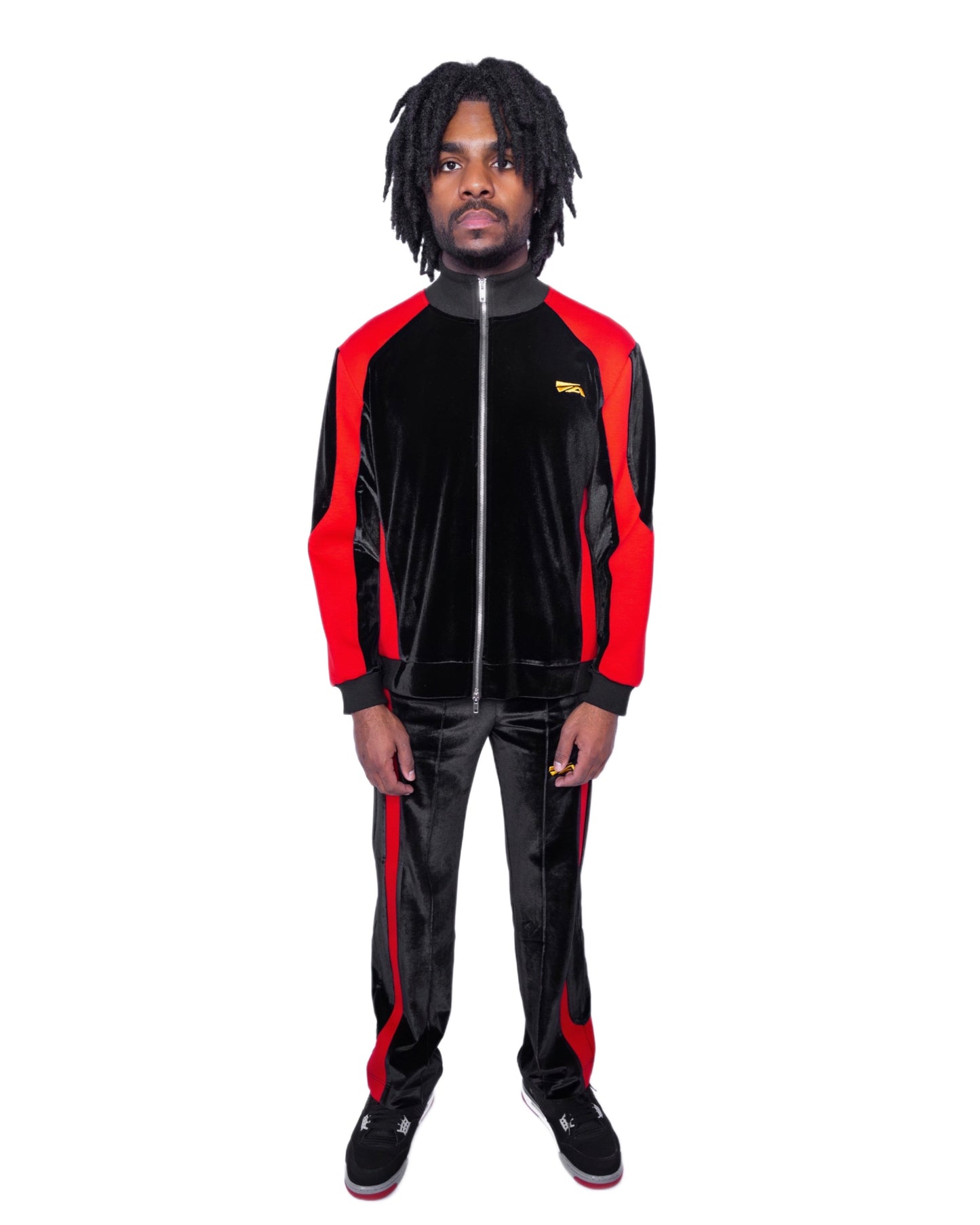 Halo Track Pants Velour (Bred) - ANGEL ARCADE