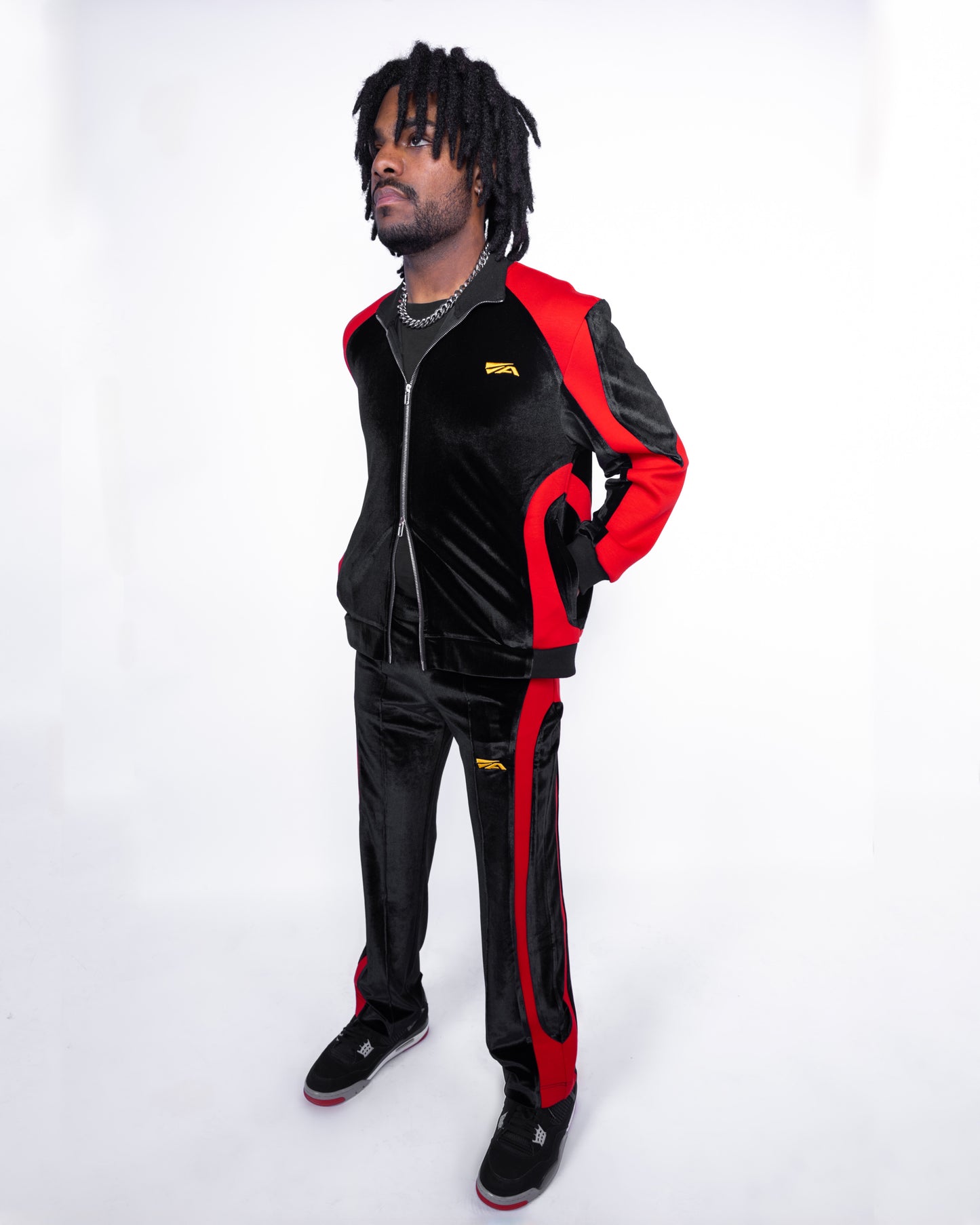 Halo Track Jacket Velour (Bred) - ANGEL ARCADE