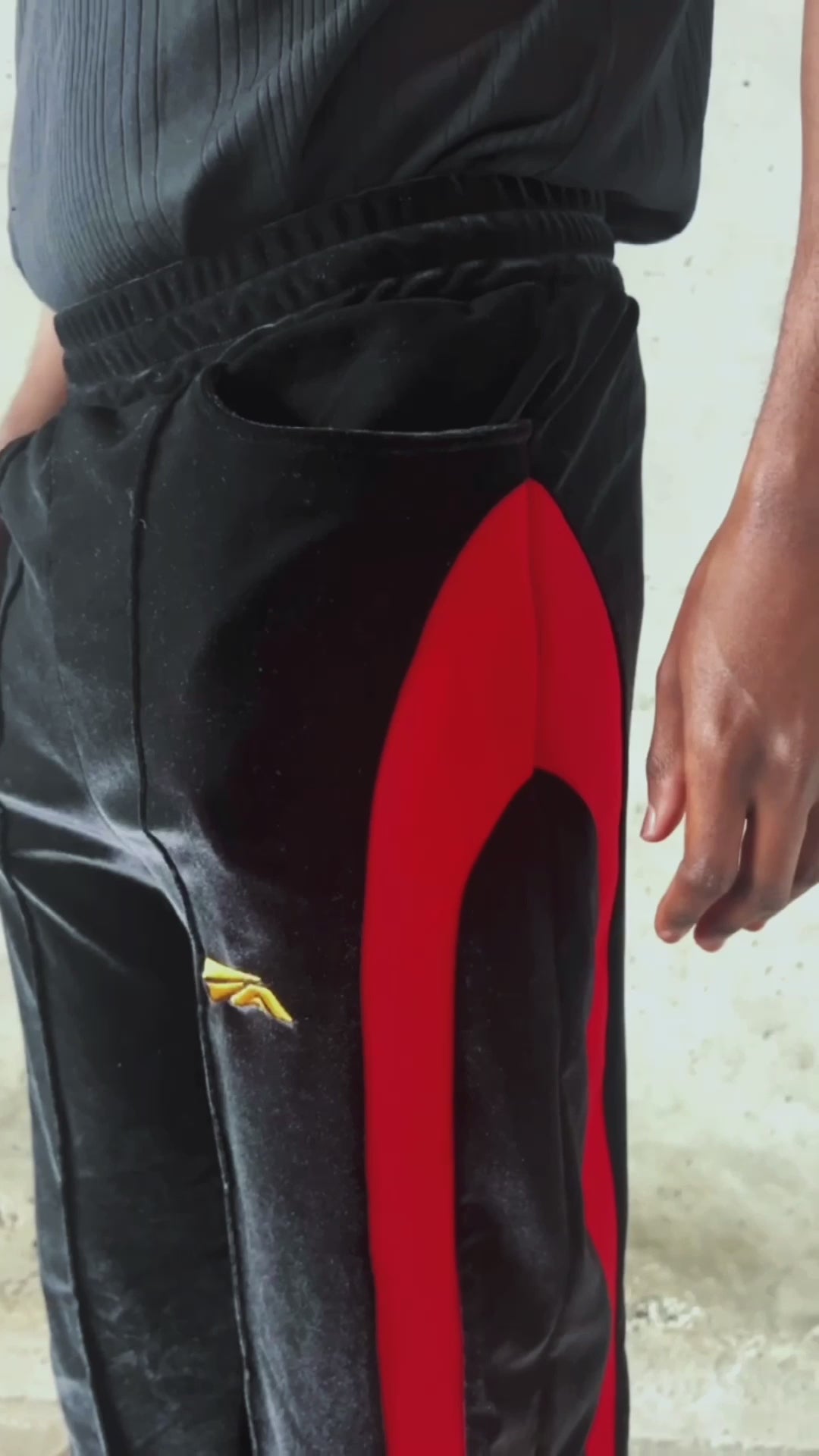 【2plan】Spell velour track string pants Track Pants